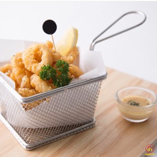 Giỏ Đựng Khoai Tây, Gà Rán [Thép Không Rỉ] dáng tay cầm, độc đáo tiện dụng decor, giao hàng nhanh chóng.