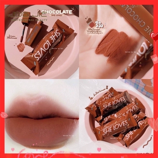 Son Kem SHE LOVES Vỏ Màu Nâu Sô Cô La