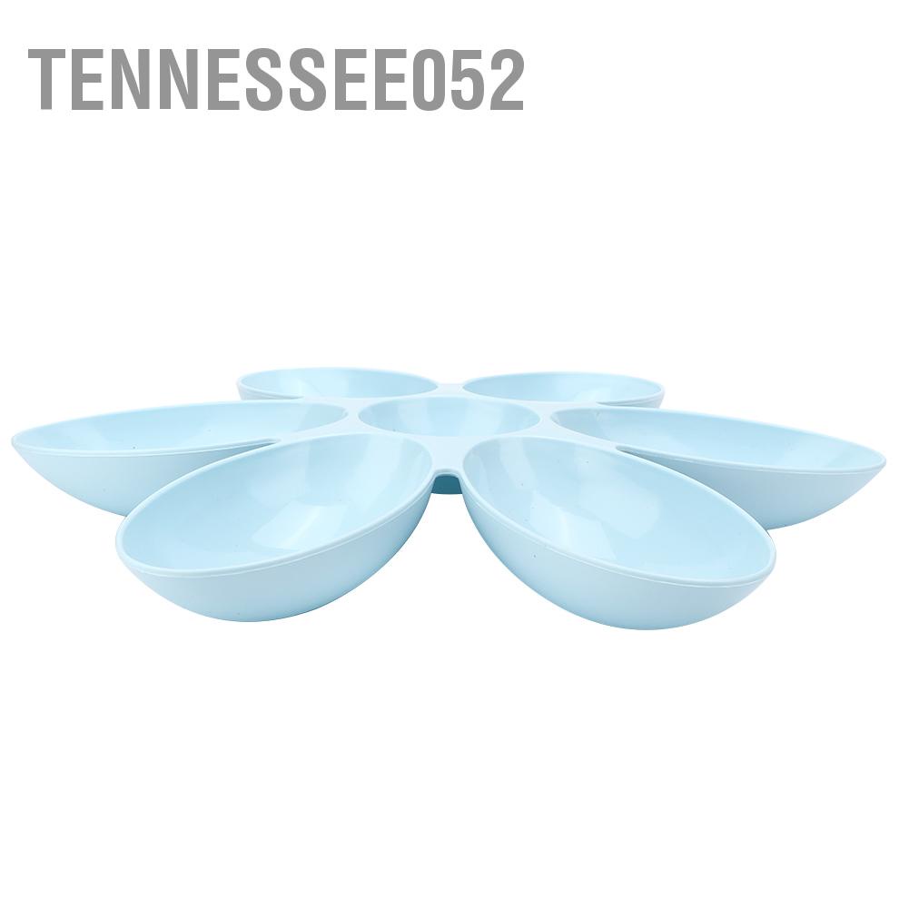 Khay đựng thức ăn 6 ngăn chia đều cho chó cưng/ mèo cưng kiểu hoa bằng PP