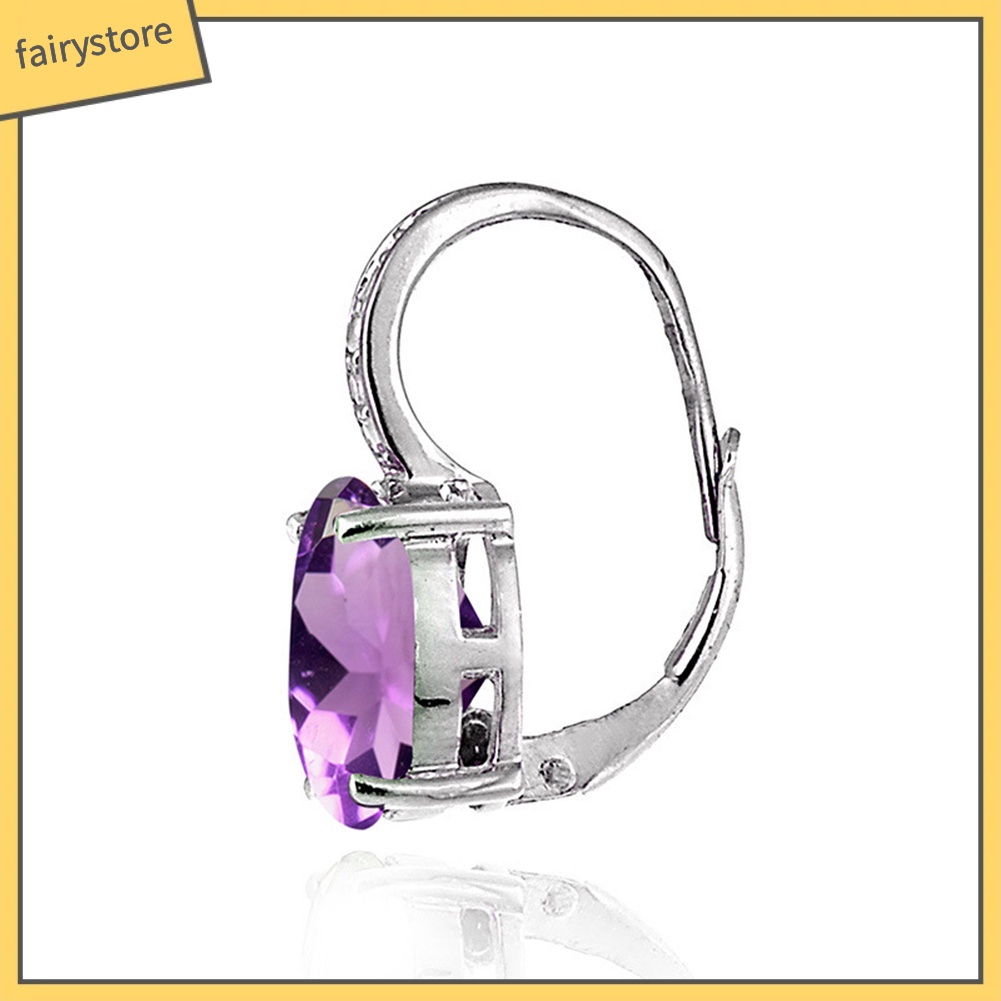 Khuyên Tai Đính Đá Hình Oval Thời Trang Thanh Lịch Dành Cho Nữ