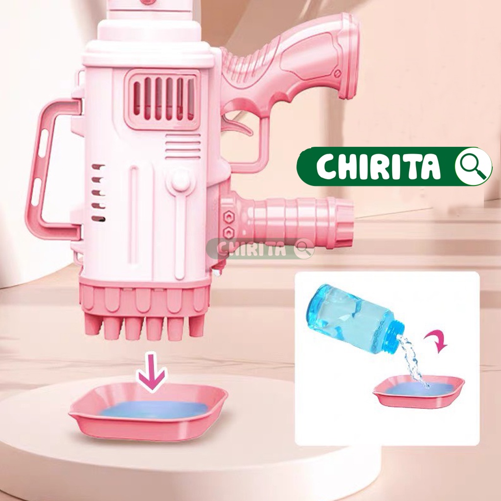 Súng Bắn Bong Bóng Xà Phòng 32-8 Nòng Máy Thổi Bong Bóng Nước Tự Động- Đồ Chơi Trẻ Em Cho Bé Trai - Gái Vận Động Chirita