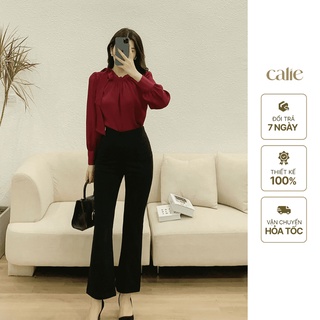 Áo sơ mi lụa phối nơ cổ tiểu thư Calie AS023