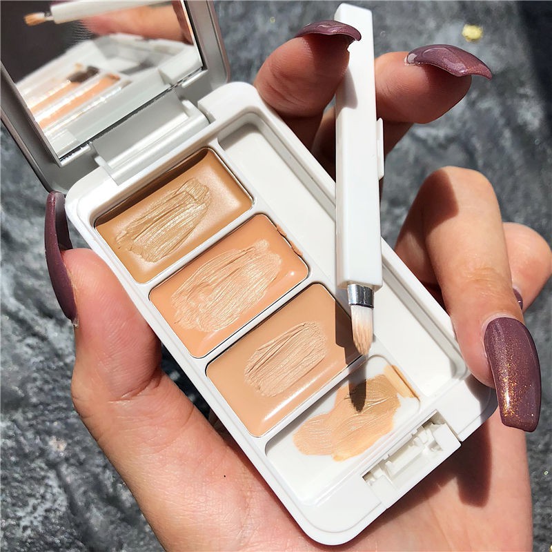 [Hàng mới về] Kem Che Khuyết Điểm Có Cọ Đi Kèm Tiện Dụng Dưỡng Ẩm Chống Thấm Nước