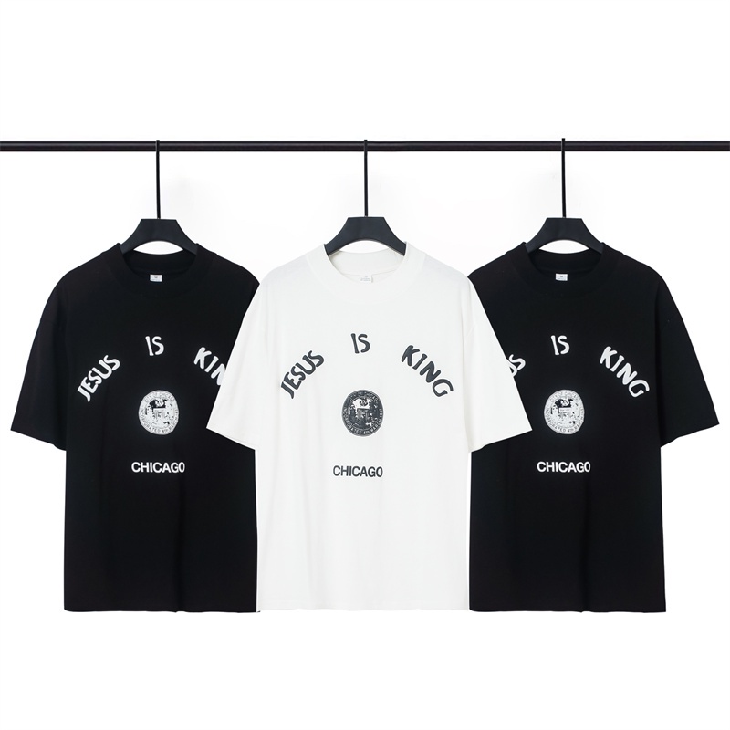 Áo Thun Tay Ngắn Cổ Tròn In Chữ Jesus is King KANYE Jesus Kingdom Thời Trang Mùa Hè Cho Nam