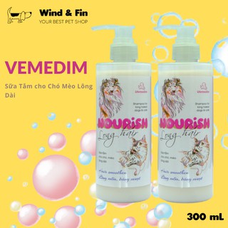 Dầu tắm cho chó mèo vemedim cho chó mèo lông dài 300ml