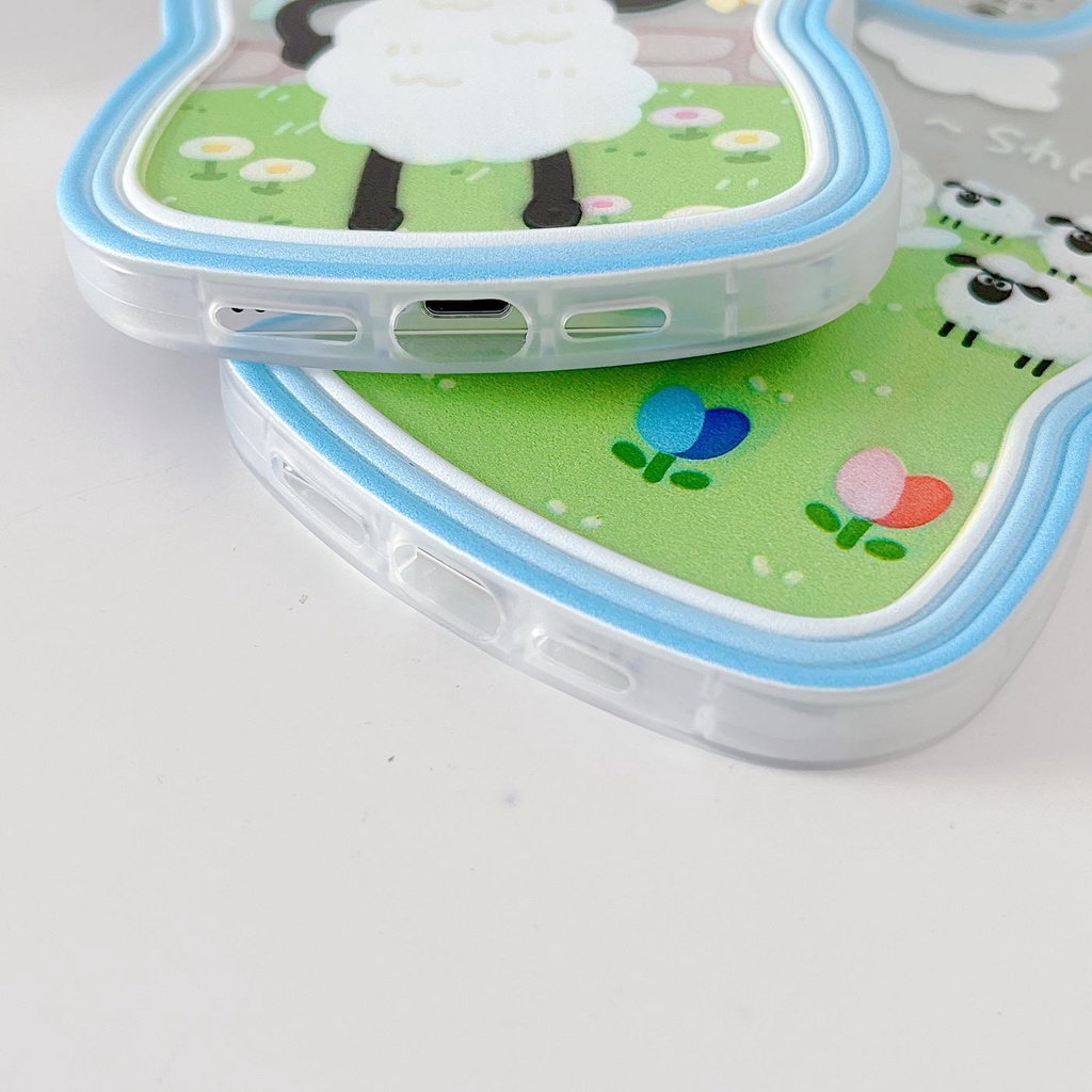 Ốp Điện Thoại Tpu Mềm Trong Suốt Chống Sốc Chống Rơi Họa Tiết Cừu Hoạt Hình Cho iPhone 11 12 13 pro max xr x xsmax