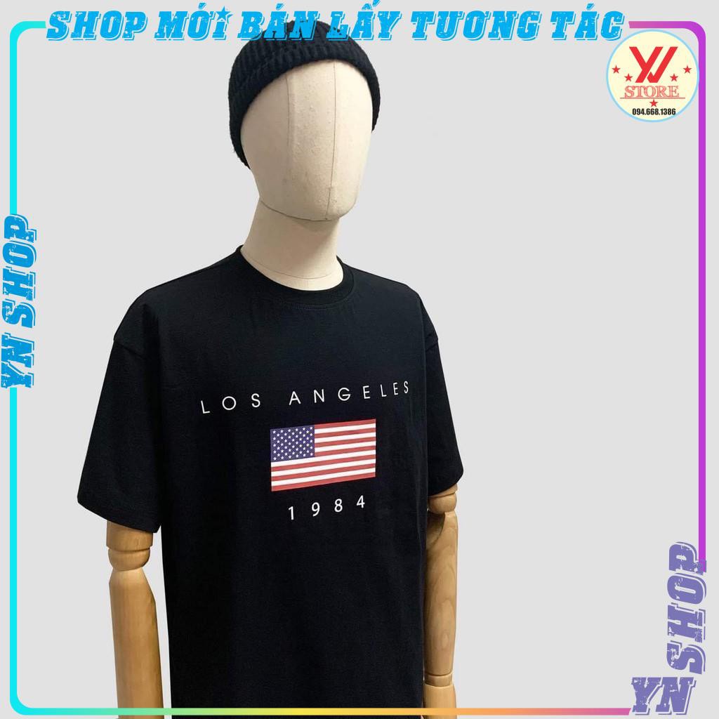 Áo thun nam nữ tay lỡ form rộng , áo phông unisex cờ mỹ hot 2021