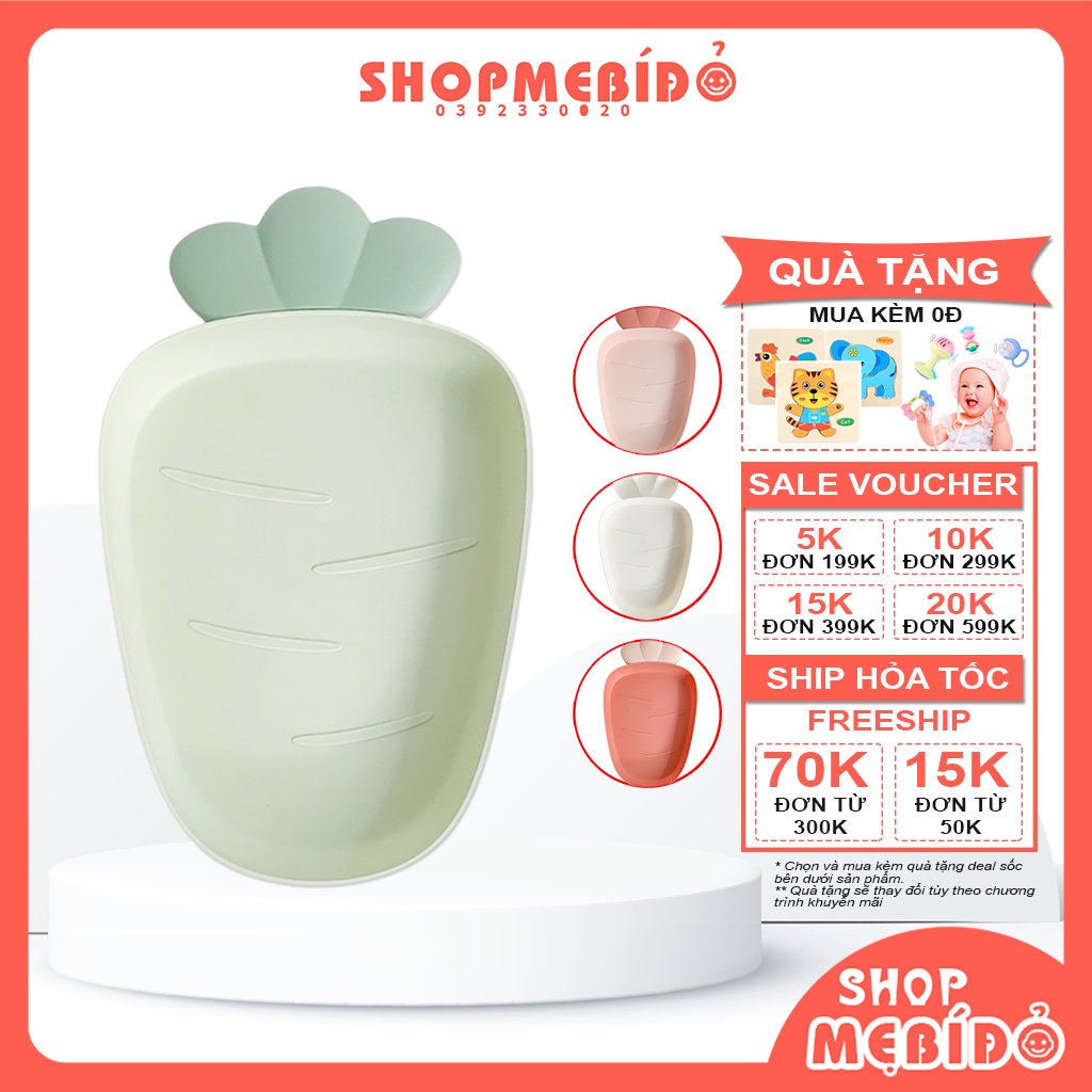 Khay Ăn Dặm Hình Cà Rốt Ngộ Ngĩnh Đáng Yêu Cho Bé