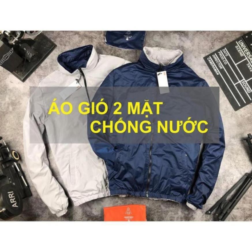 Áo khoác gió nam có mũ 2 lớp chống nước,che nắng, mưa, mũ giấu được vào cổ áo