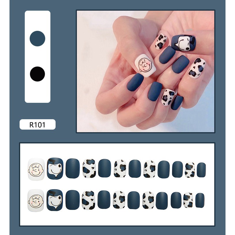 Nail Giả Set 24 m&oacute;ng tay họa tiết si&ecirc;u xinh cho con g&aacute;i (TẶNG KEO D&Aacute;N)