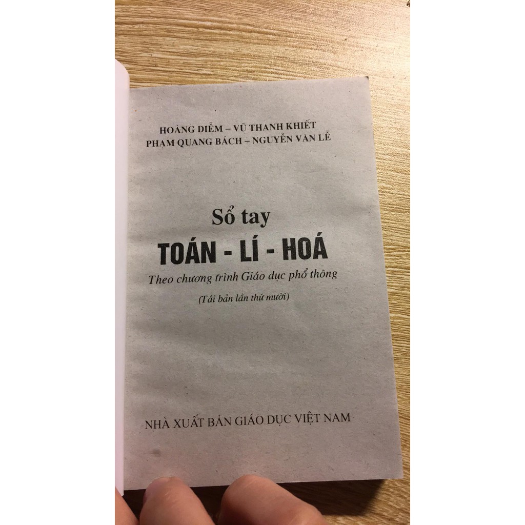 Sách sổ tay TOÁN LÍ HÓA