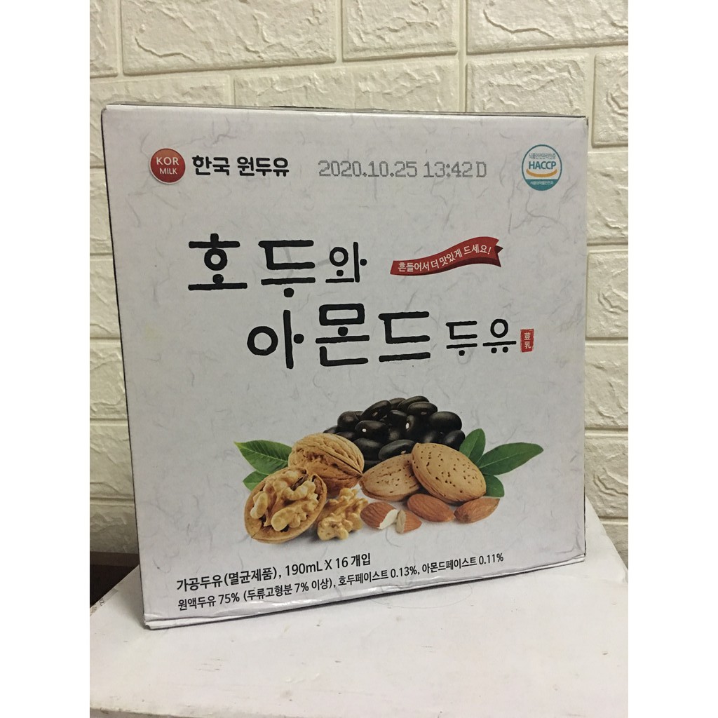 16 hộp Sữa hạt óc chó hạnh nhân đậu đen KOR MILK Hàn Quốc
