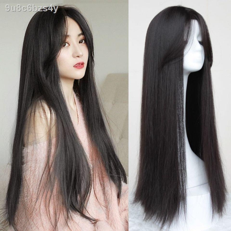 Tóc giả nữ dài thẳng mái giữa điểm lưới người nổi tiếng tám ký tự thời trang mềm mại nhiên bộ toàn đầu số