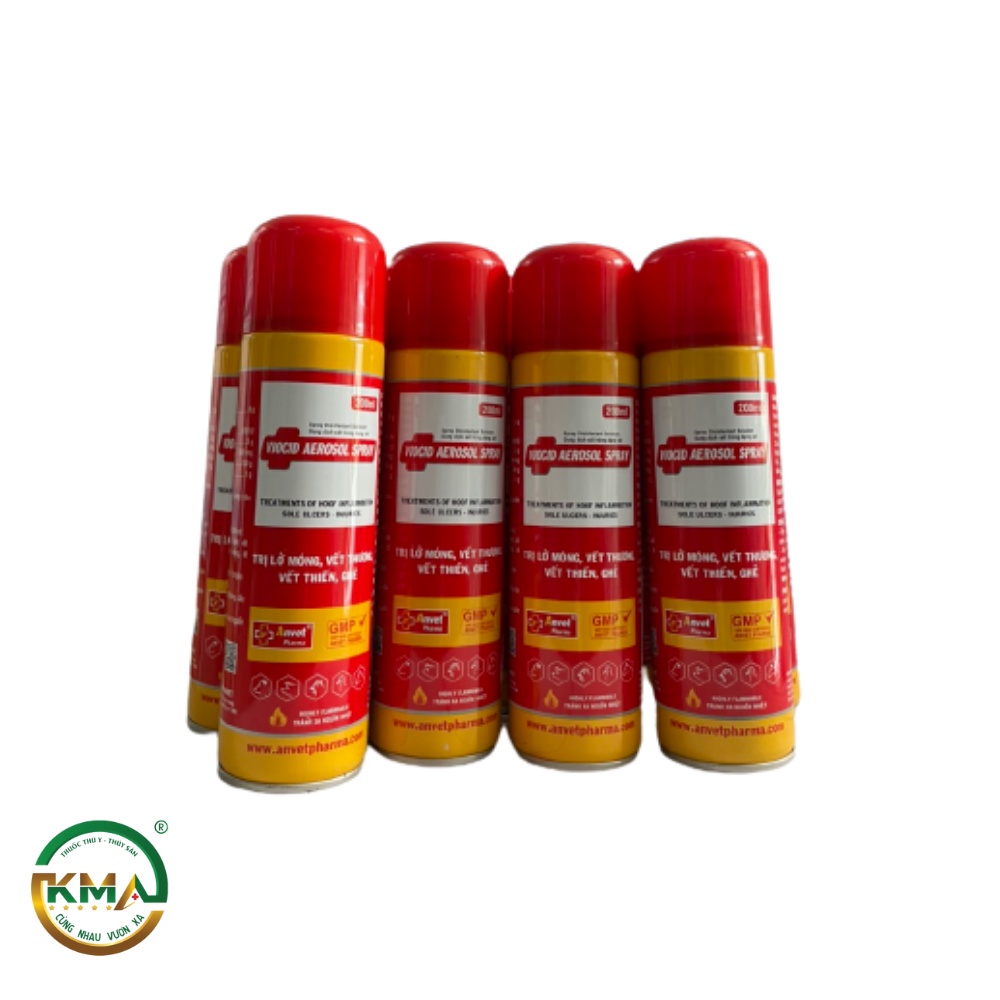 Dung dịch dạng xịt- lở móng, vết thương, ghẻ- VIOCID AEROSOL SPRAY 200ml