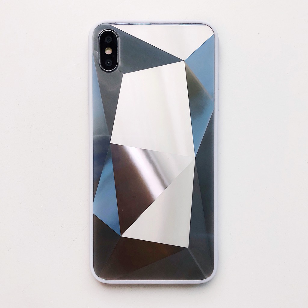Ốp điện thoại mặt gương họa tiết hình kim cương độc đáo cho iPhone 11 Pro XR XS Max X 6 6S 7 8 Plus SE 2020