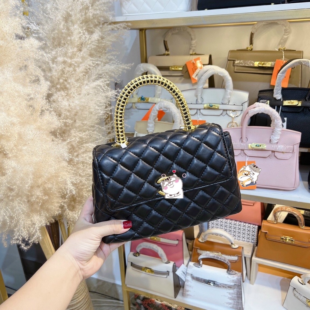 Túi xách cha.nel coco quai kiềng vàng