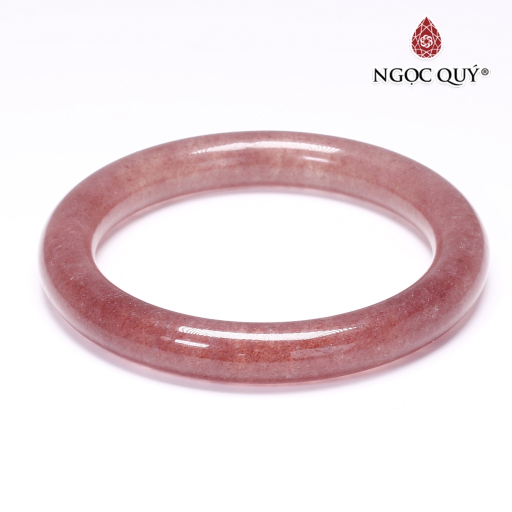 Vòng thạch anh dâu strawberry quartz liền khối - Ngọc Quý