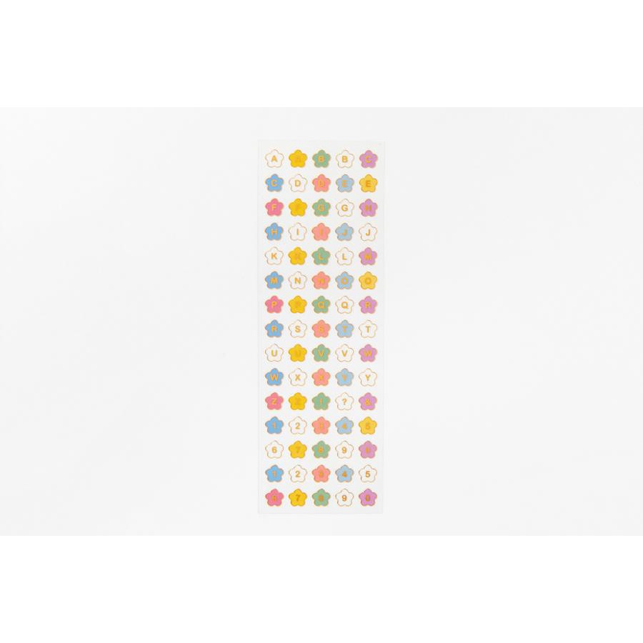 Sticker ARTBOX Hàn Quốc Hologram Chữ Cái Alphabet Khung Hình Bông Hoa