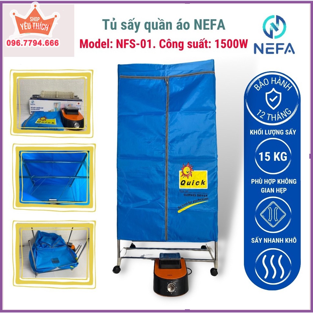 TỦ SẤY QUẦN ÁO NEFA MẪU MỚI 2021, 3 TRONG 1, SẤY SIÊU NHANH, BẢO HÀNH 24 THÁNG, ĐỔI MỚI TRONG 30 NGÀY