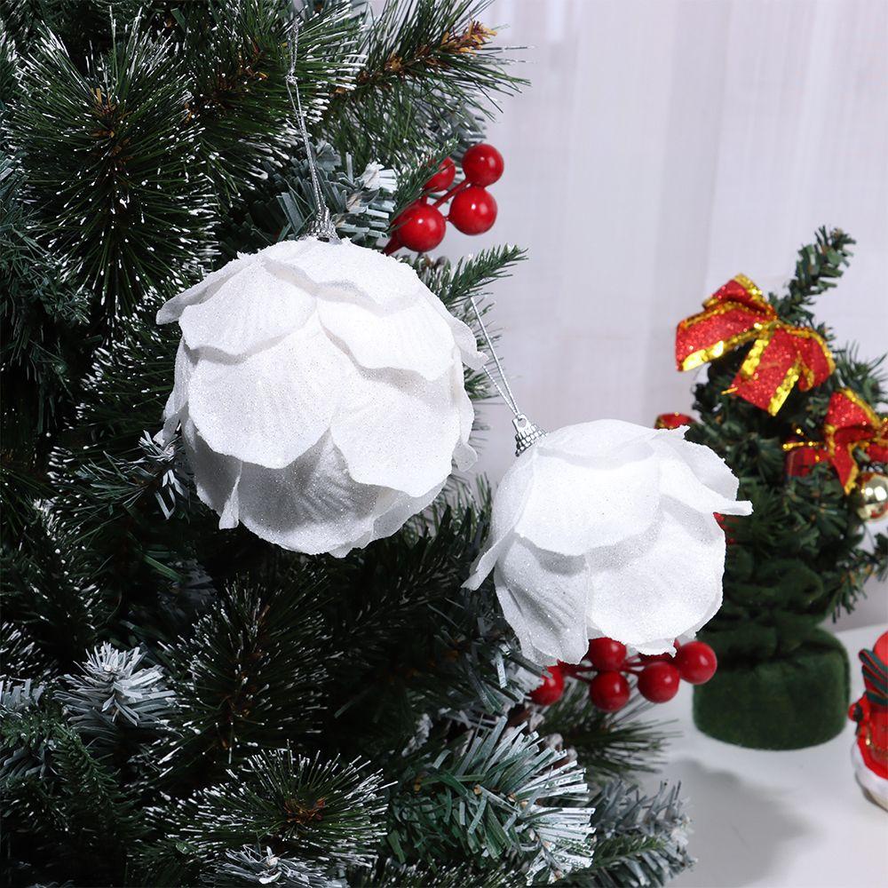 CONOPERY Bộ 3 Quả Cầu Xốp Hình Cánh Hoa Màu Trắng Lấp Lánh Trang Trí Nhà Cửa / Tiệc Cưới / Giá