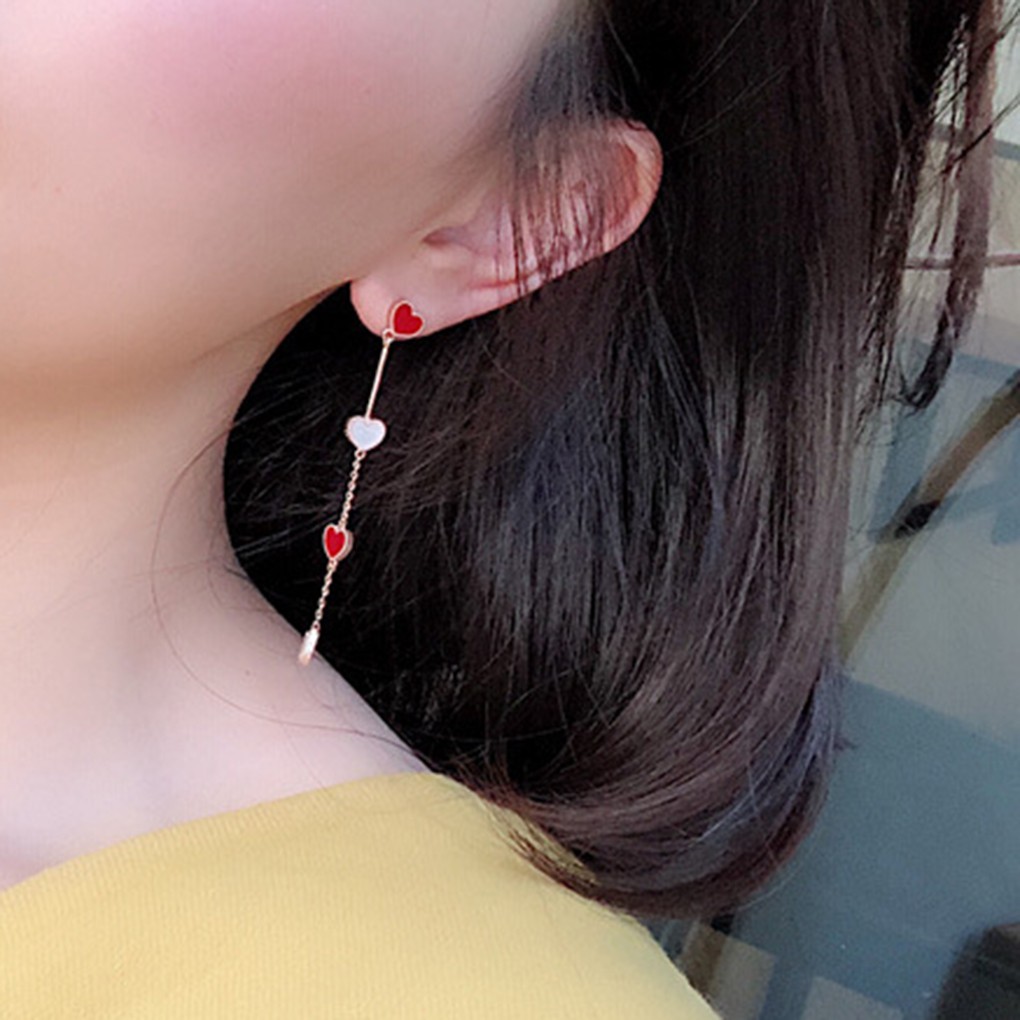 Bông Tai Hình Trái Tim Phong Cách Hàn Quốc Cho Nữ 1 Cặp