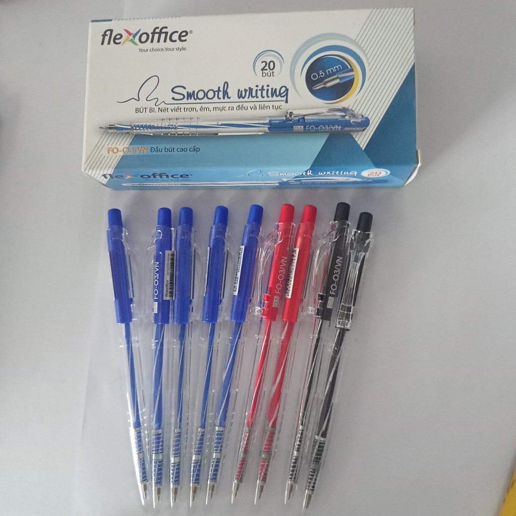 Bút Bi Thiên Long Fo-03 Ngòi 0.5 mm Viết Trơn, Êm, Mực Ra Đều Và Liên Tục