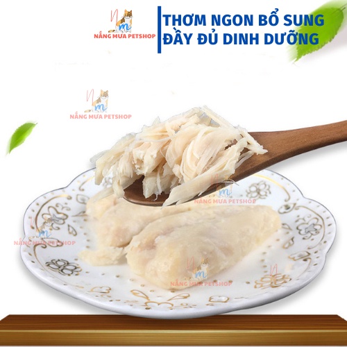 Ức gà ăn liền cho chó mèo, ức gà hấp, thức ăn cho chó mèo