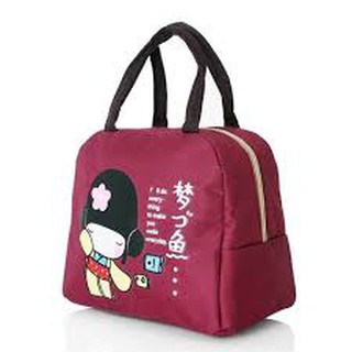 Túi giữ nhiệt cô gái Nhật đỏ đô