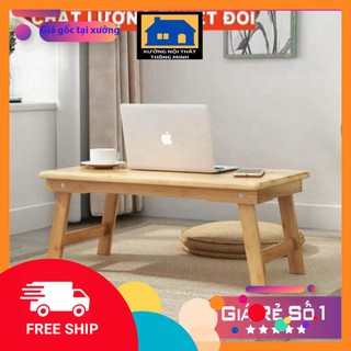 Bàn gấp mini đa năng gỗ tự nhiên, bàn gỗ đa năng chân xếp 40x60cm