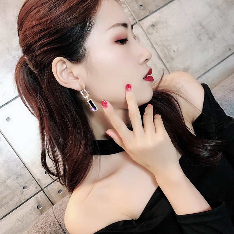 Bông Tai Mạ Bạc 925 Đính Kim Cương Lấp Lánh