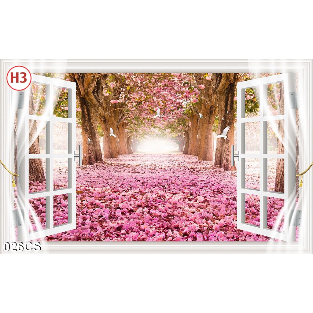 Tranh Dán Tường 3D Cửa Sổ Nhiều Mẫu Đẹp - Có In Theo Yêu Cầu- Tranh 3d Trang trí nhà cửa - Xưởng Tranh 3D