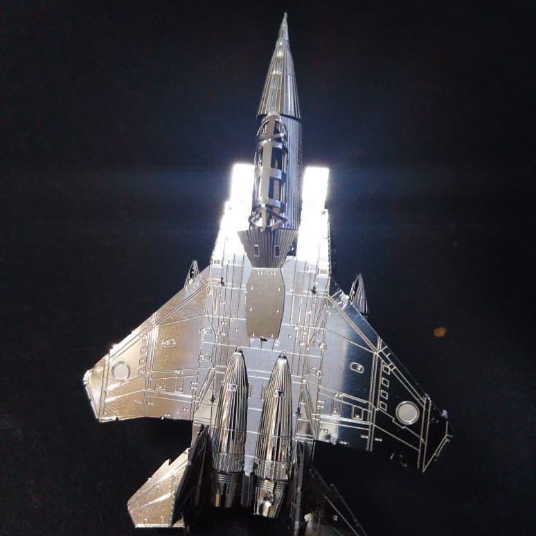 Mô hình 3D kim loại máy bay tiêm kích F-15 Eagle không quân Mỹ, Mô hình lắp ráp 3D thép không gỉ cao cấp - Chưa Lắp