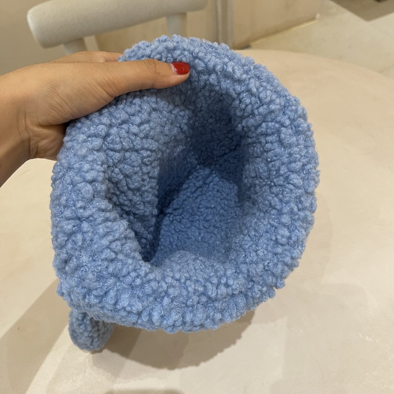 Mũ Bucket Màu Trơn Họa Tiết Tai Gấu Hoạt Hình Phong Cách Hàn Quốc Cho Nữ
