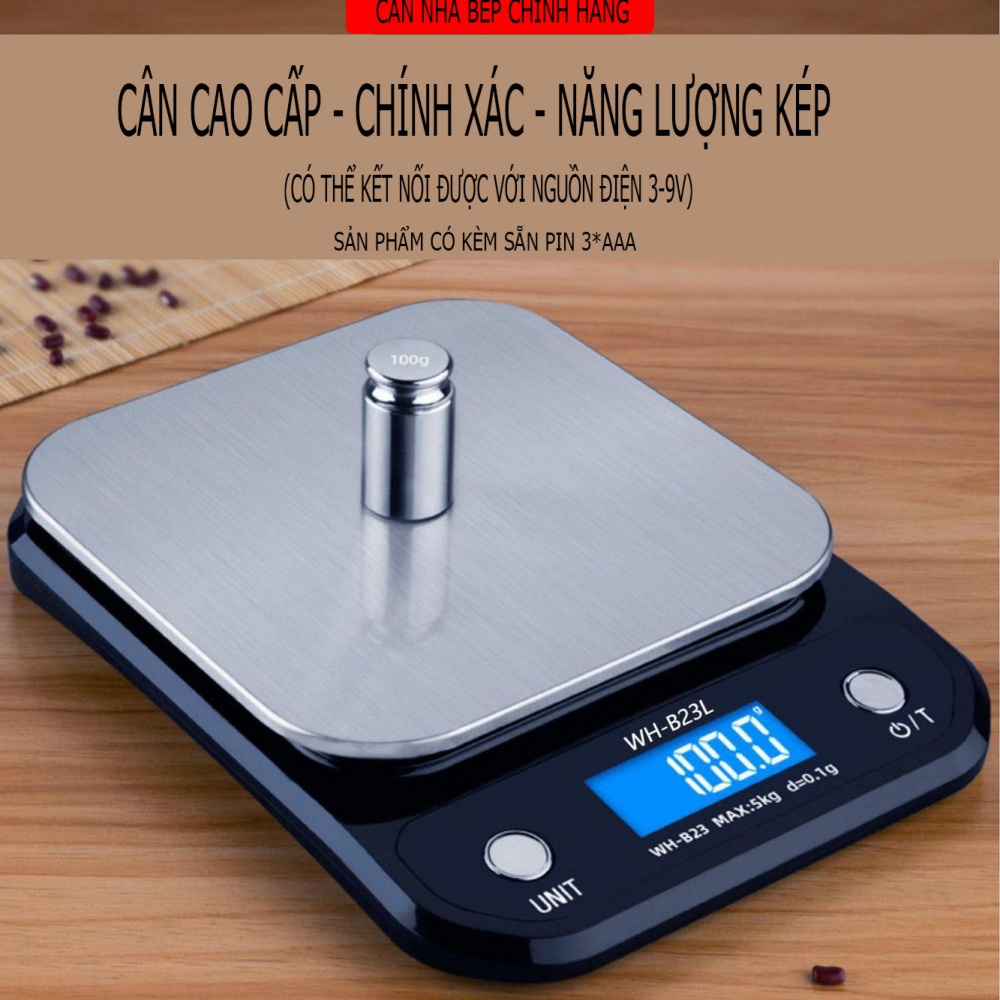 Cân điện tử tiểu ly WH-B23 dành cho nhà bếp, quán cafe, tiệm bánh độ chính xác cao