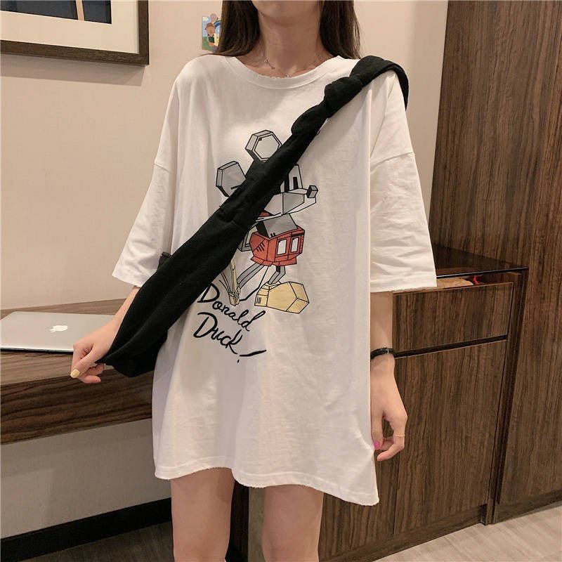 Áo thun tay lỡ Unisex DUCK mickey