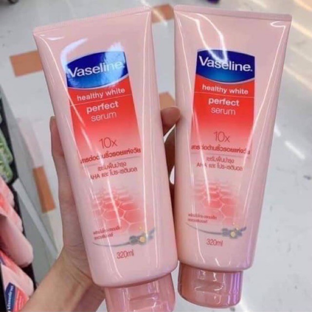 (Chuẩn auth) Sữa Dưỡng Thể Vaseline Perfect Serum 50X-10X Tuýp 320ml (inbox giá sỉ tốt)