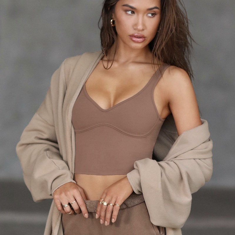 Áo Tank Top Thiết Kế Cổ Khoét Sâu Thời Trang Mùa Hè Quyến Rũ