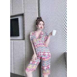 Bộ lửng lụa latin viền ren hoạ tiết siêu xinh (MS : L02)
