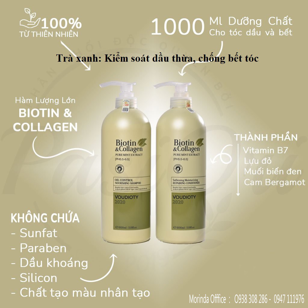 Cặp dầu gội xả biotin collagen - Cặp dầu gội xả biotin collagen/kích mọc tóc/phục hồi tóc/giảm dầu/1000ml