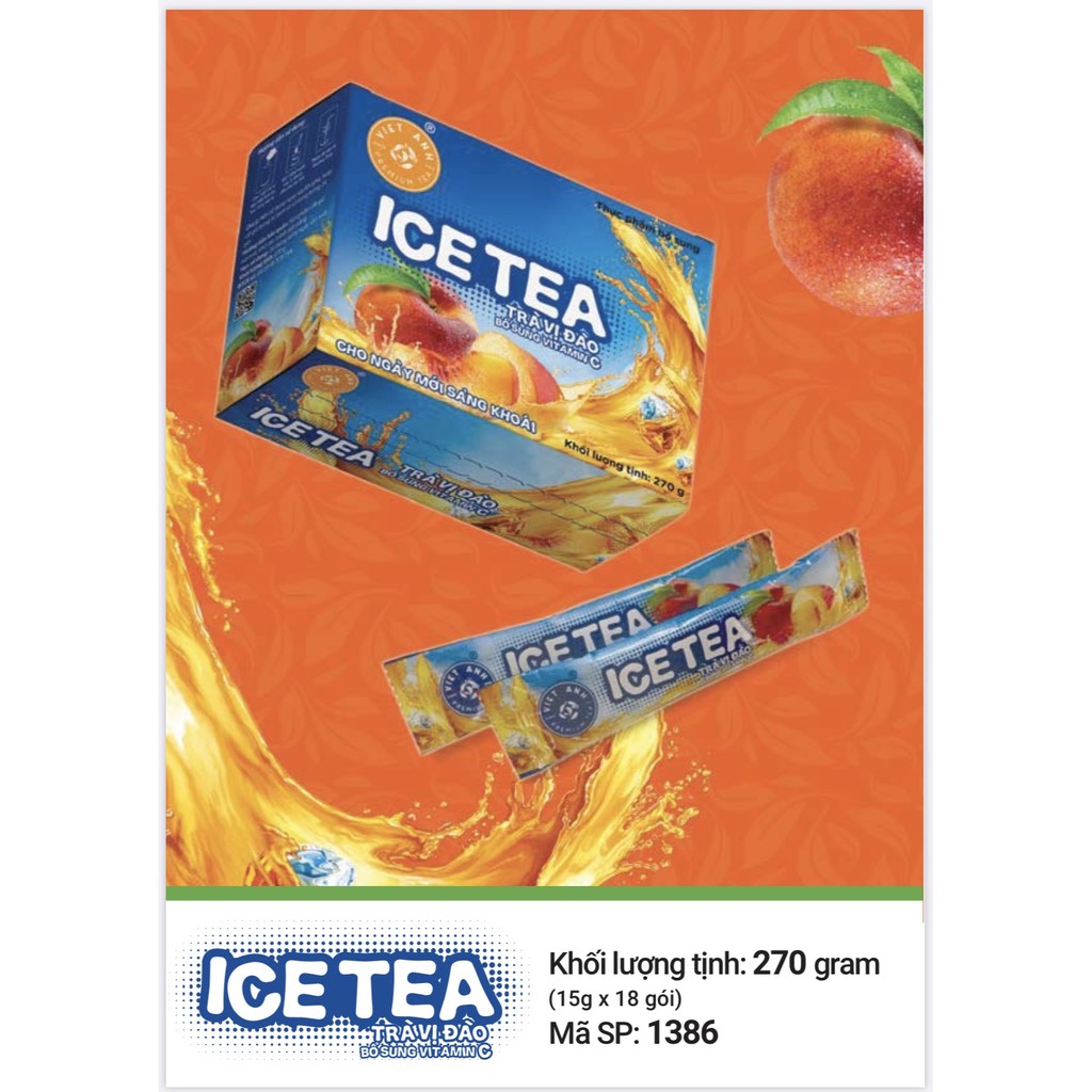 [GIÁ SOCK] Trà Đào Hòa Tan ICE TEA hộp 18 gói | BigBuy360 - bigbuy360.vn