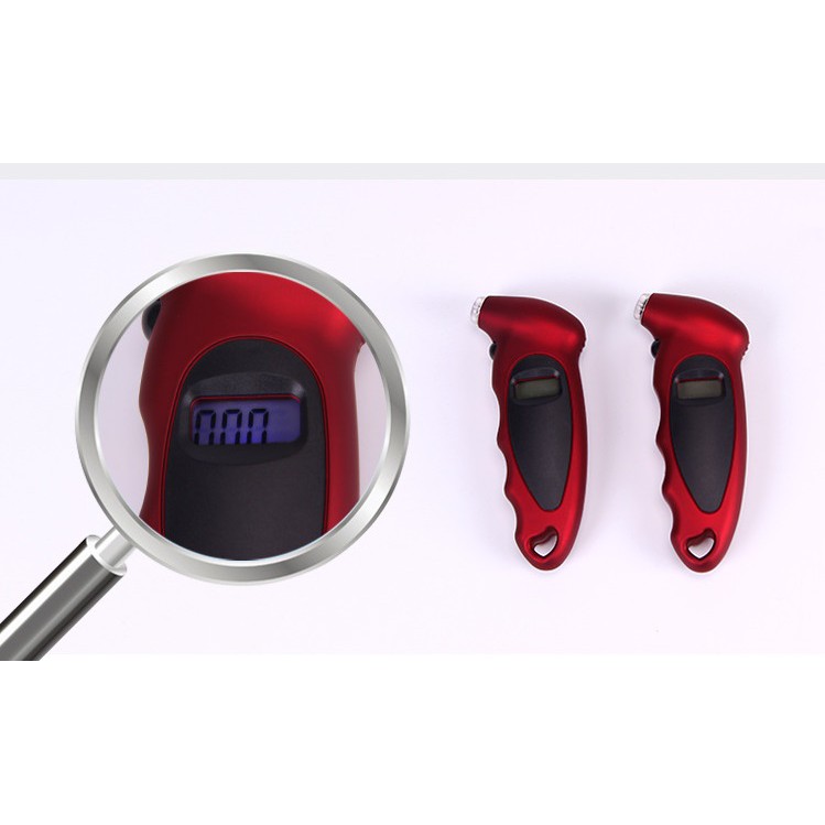 THANH LÝ,HƠI XƯỚC Máy đo áp suất điện tử lốp xe máy ô tô có đèn led dùng được ban đêm hiển thị 4 loại đơn vị đo lường