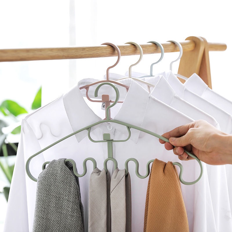 Set 5 Móc Phơi Quần Áo Bằng Nhựa Nhiều Cổng Đa Năng