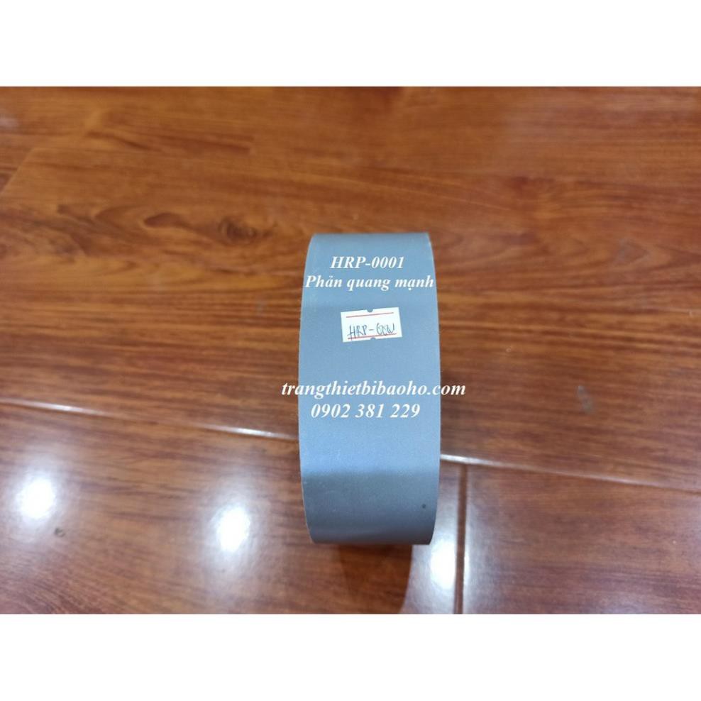 Cuộn dây phản quang vải Poly màu xám khổ 5cm x 100m - 3 cấp độ phản quang