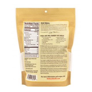 Bột lúa mạch đen hữu cơ (organic dark rye flour) Bob's Red Mill 1kg - bao 11.34kg