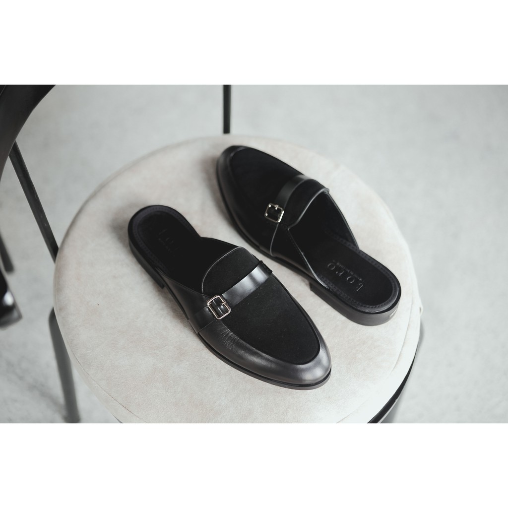 GIÀY SỤC NAM HỞ GÓT DA LỘN ĐAI KHÓA DA BÒ NGUYÊN TẤM TOROSHOES MÃ M650 (2 MÀU)