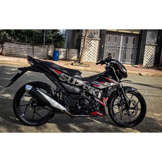 Tem rời satria đen đỏ xám