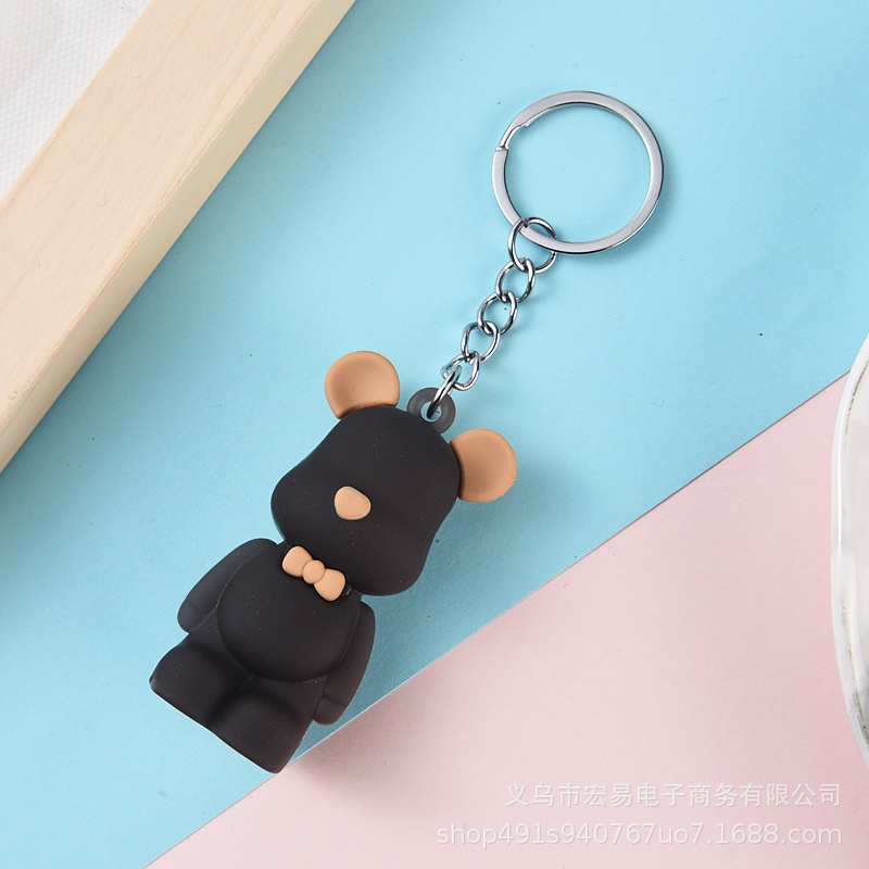 Móc khóa gấu đeo nơ cute
