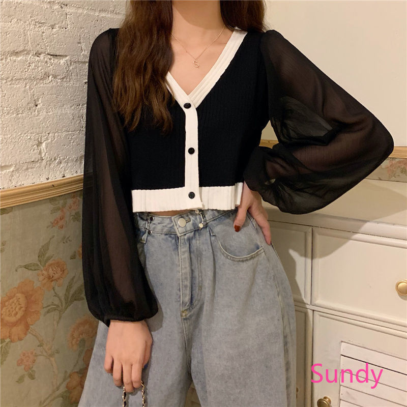 Áo Khoác Cardigan Tay Dài Thiết Kế Dáng Rộng Thoải Mái