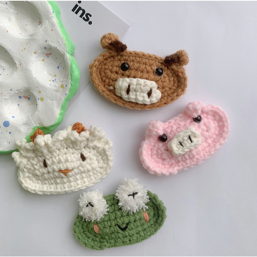 Kẹp tóc len handmade con vật ngộ nghĩnh đáng iu không xinh không lấy tiền