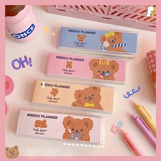 [Hàng có sẵn] Sổ tay nhỏ ghi chú theo tuần Weekly Planner Gấu nâu